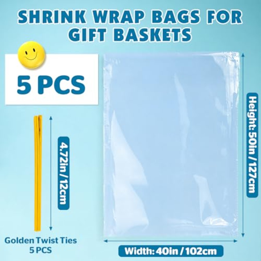 5 stuks extra grote krimpfolie - Cellophane Wrap Clear recensie en prijs